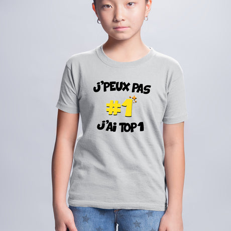 T-Shirt Enfant J'peux pas j'ai TOP1 Gris