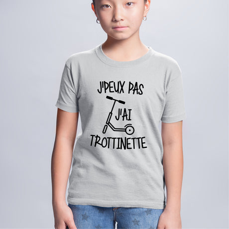 T-Shirt Enfant J'peux pas j'ai trottinette Gris