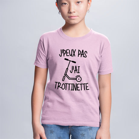 T-Shirt Enfant J'peux pas j'ai trottinette Rose