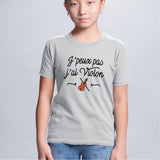 T-Shirt Enfant J'peux pas j'ai violon Gris