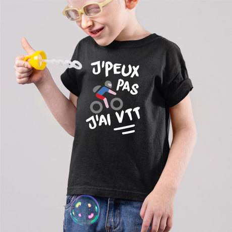 T-Shirt Enfant J'peux pas j'ai VTT Noir