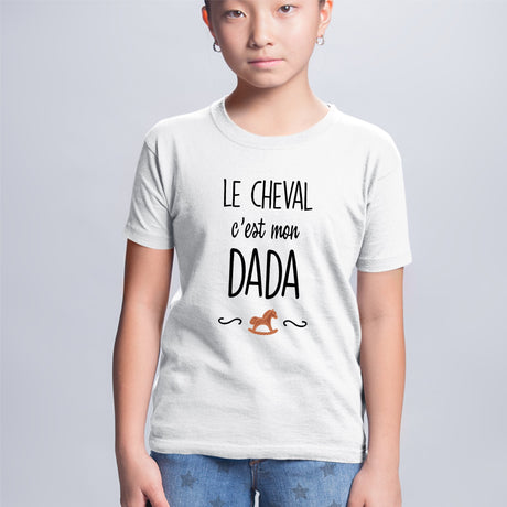 T-Shirt Enfant Le cheval c'est mon dada Blanc