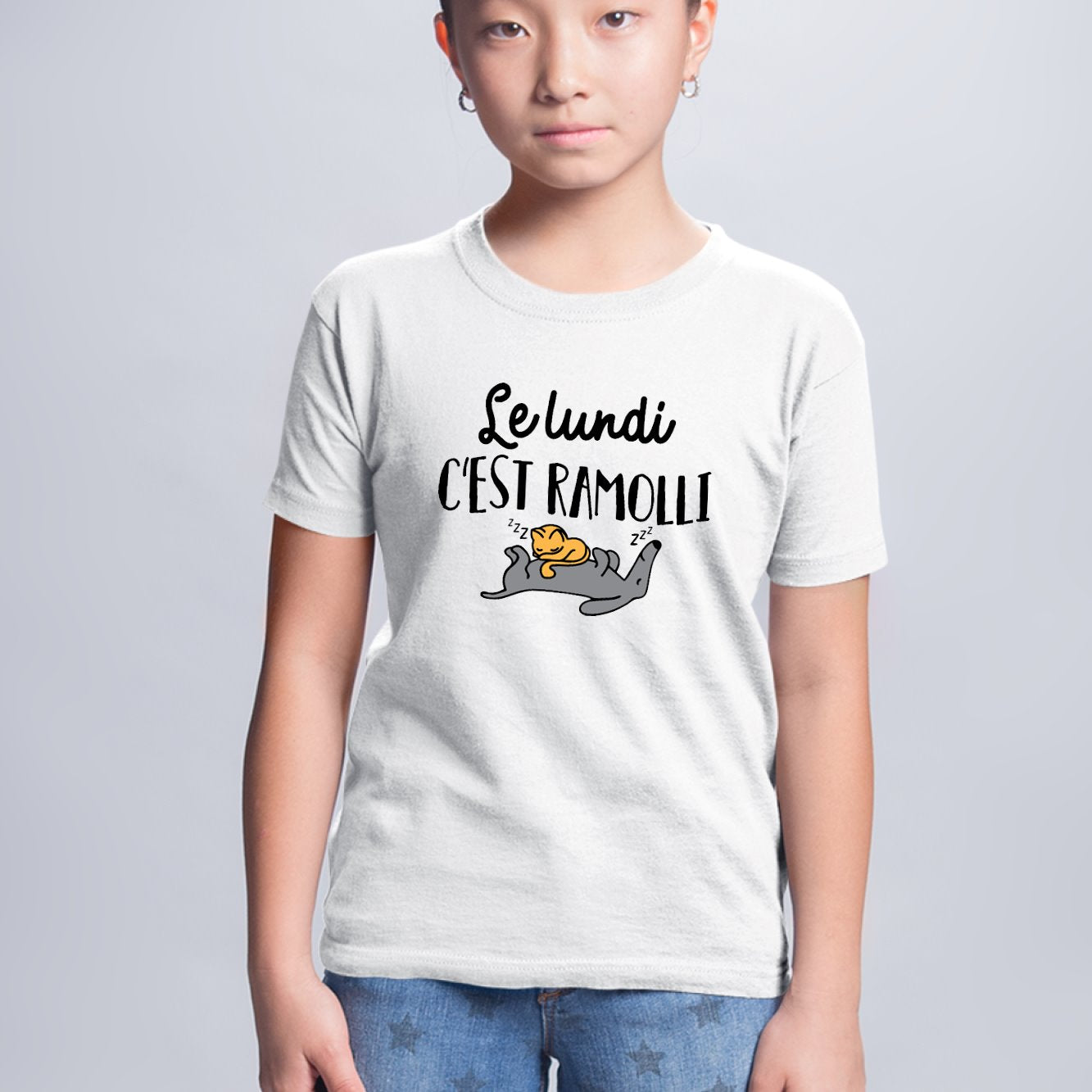 T-Shirt Enfant Le lundi c'est ramolli Blanc