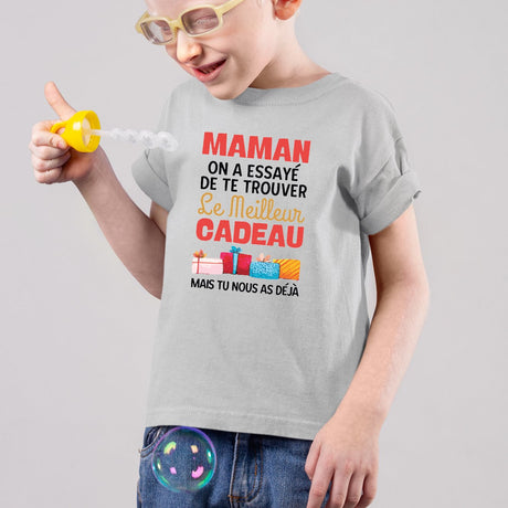 T-Shirt Enfant Le meilleur cadeau pour maman Gris