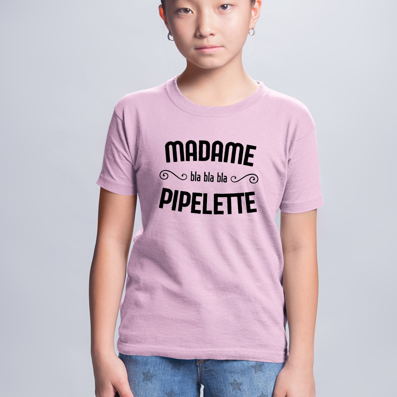 T-Shirt Enfant Madame pipelette Rose