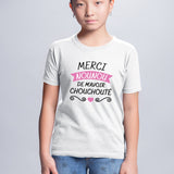 T-Shirt Enfant Merci nounou de m'avoir chouchouté Blanc