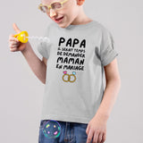 T-Shirt Enfant Papa demande en mariage maman Gris