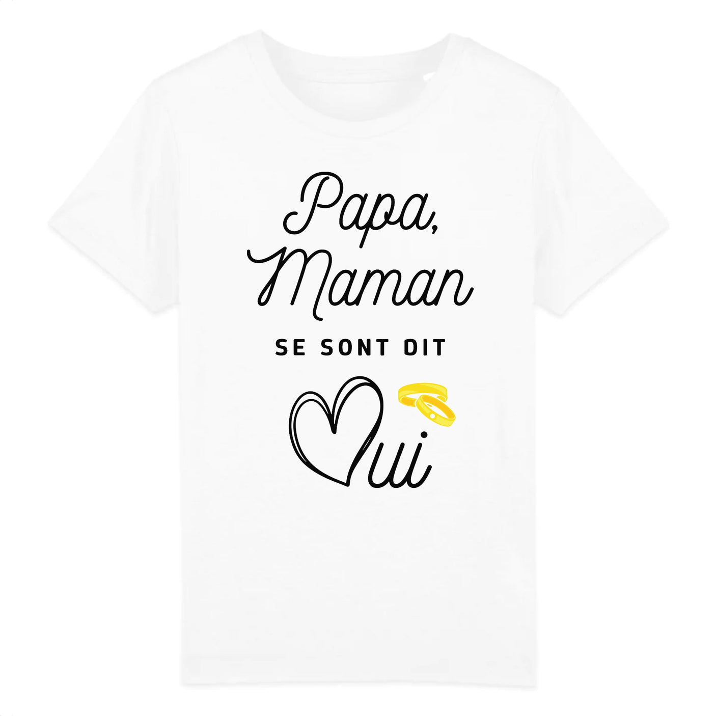 T-Shirt Enfant Papa maman se sont dit oui 