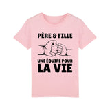 T-Shirt Enfant Père et fille une équipe pour la vie 