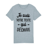 T-Shirt Enfant Personnalisé Je suis "votre texte" qui déchire Gris