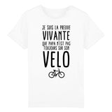 T-Shirt Enfant Preuve que papa n'est pas toujours sur son vélo 