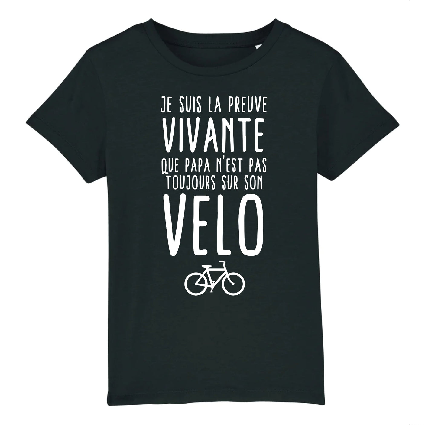 T-Shirt Enfant Preuve que papa n'est pas toujours sur son vélo 