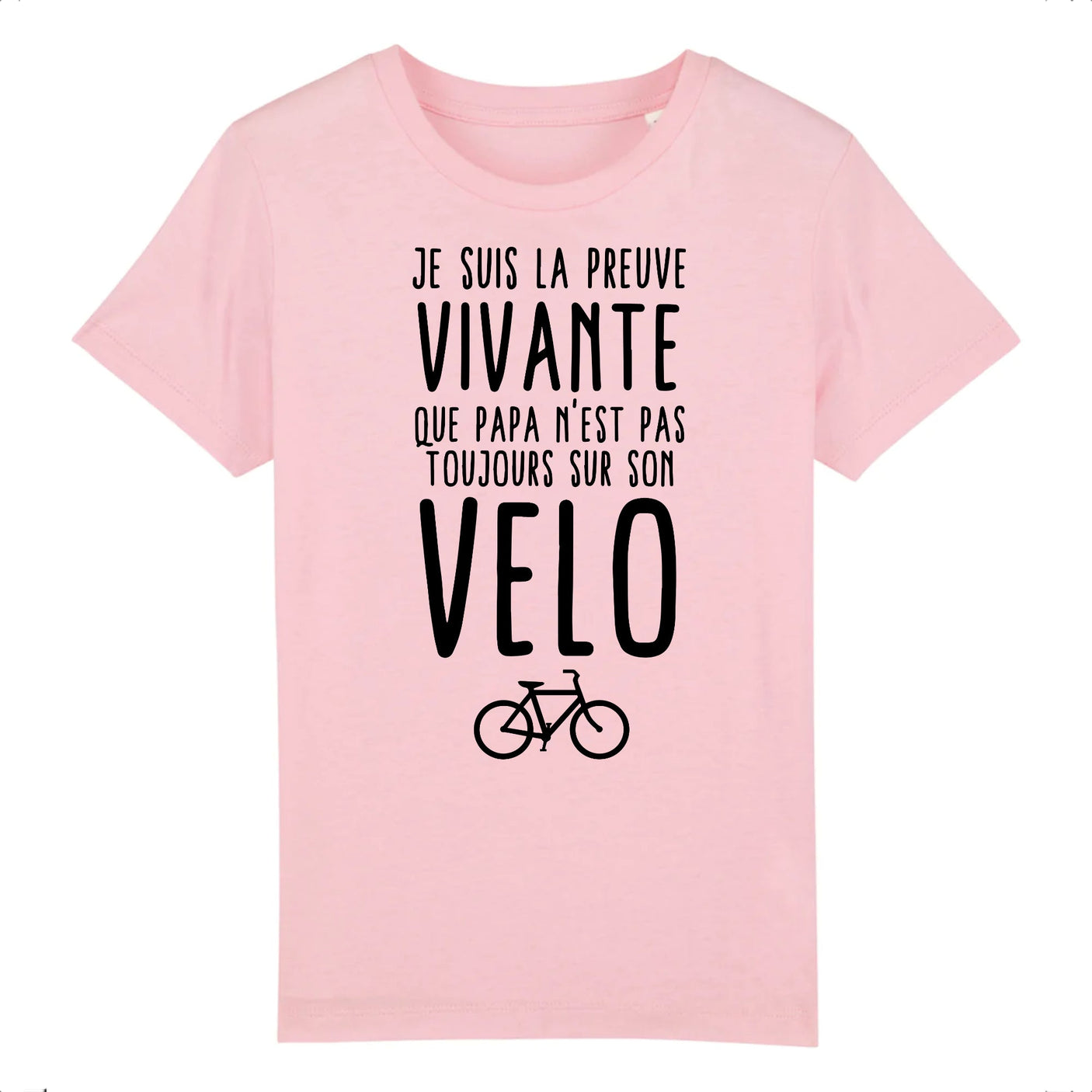 T-Shirt Enfant Preuve que papa n'est pas toujours sur son vélo 