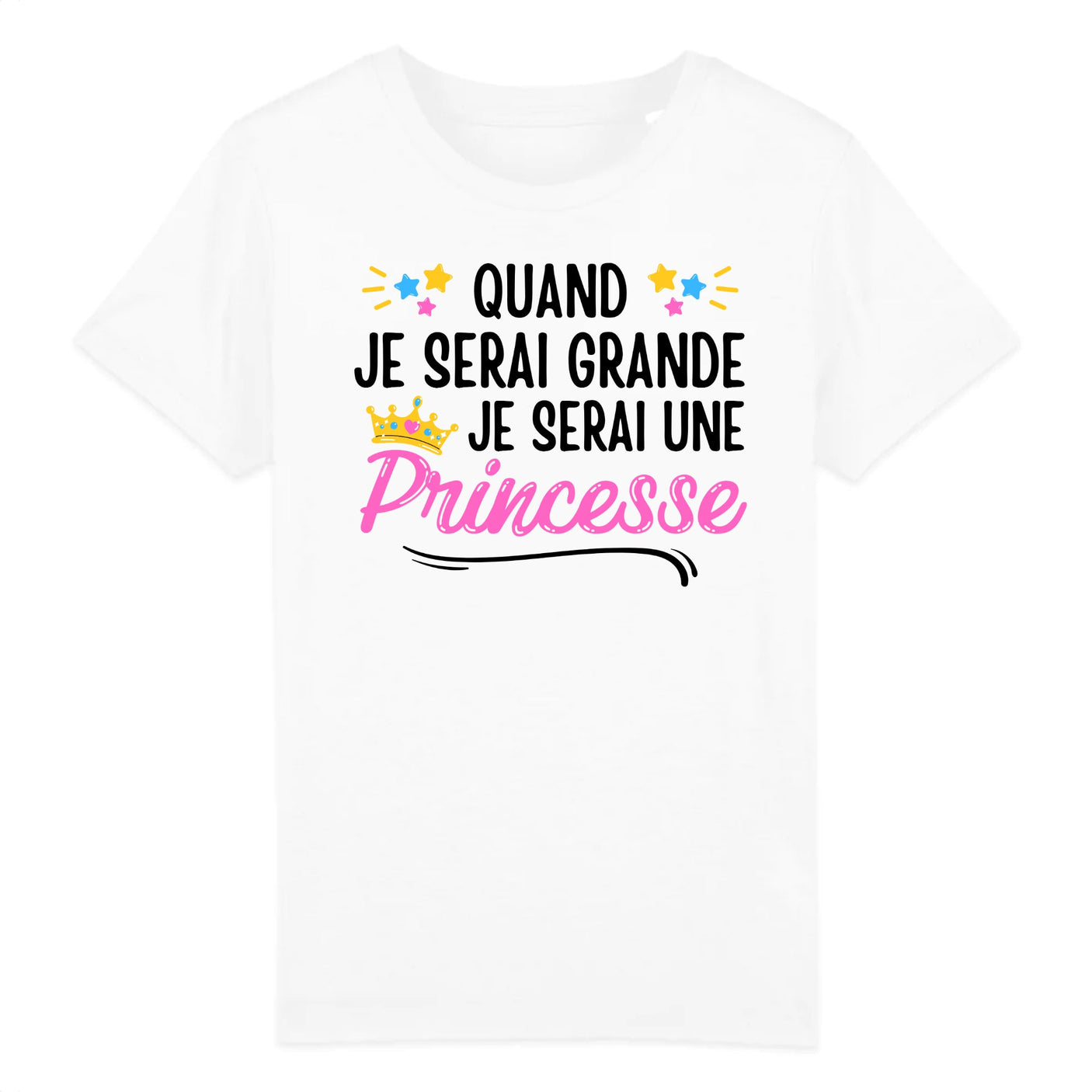 T-Shirt Enfant Quand je serai grande je serai une princesse 