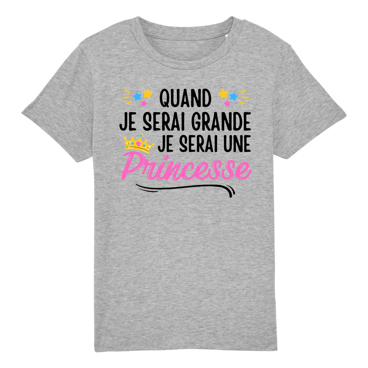 T-Shirt Enfant Quand je serai grande je serai une princesse 