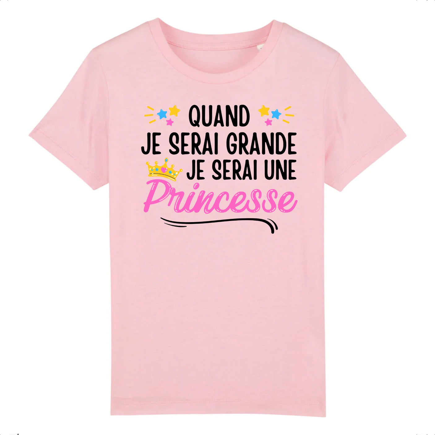 T-Shirt Enfant Quand je serai grande je serai une princesse 