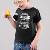 T-Shirt Enfant Tous les hommes naissent égaux les meilleurs en décembre Noir