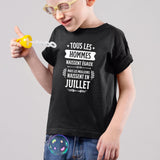 T-Shirt Enfant Tous les hommes naissent égaux les meilleurs en juillet Noir