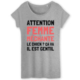 T-Shirt Femme Attention femme méchante 