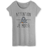 T-Shirt Femme Attention je mords 