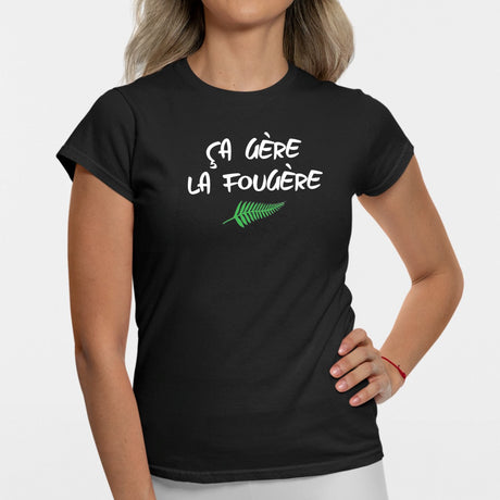 T-Shirt Femme Ça gère la fougère Noir