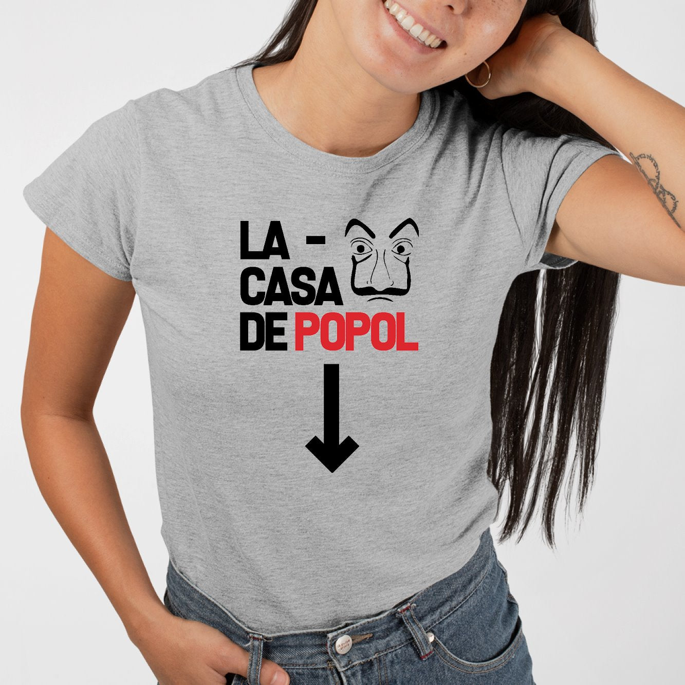 T-Shirt Femme Casa de popol Gris