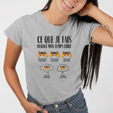 T-Shirt Femme Ce que je fais durant mon temps libre Jeux vidéo Gris