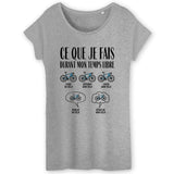 T-Shirt Femme Ce que je fais durant mon temps libre Vélo 