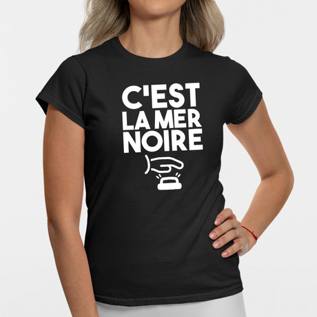 T-Shirt Femme C'est la mer noire Noir