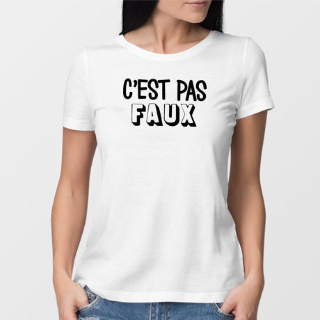 T-Shirt Femme C'est pas faux Blanc