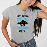 T-Shirt Femme C'est pas la capitale c'est Marseille bébé Gris