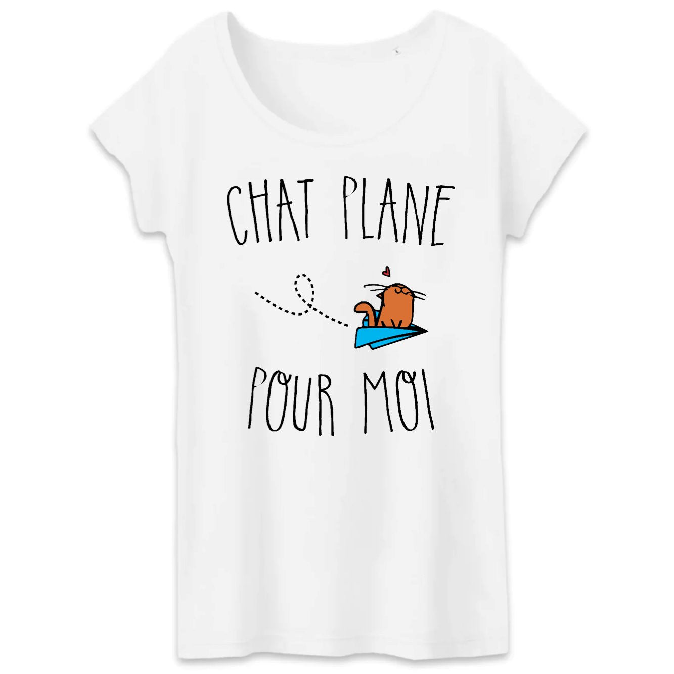 T-Shirt Femme Chat plane pour moi 