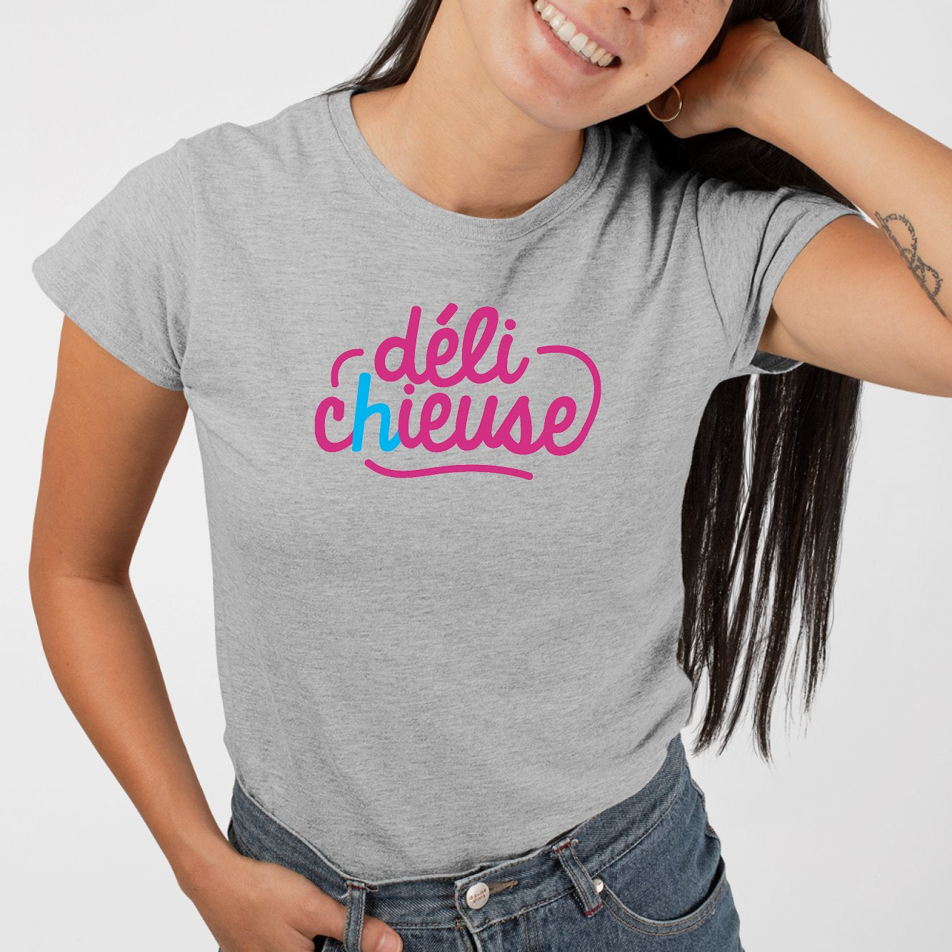 T-Shirt Femme Délichieuse Gris