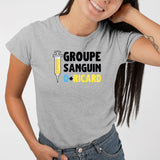 T-Shirt Femme Groupe sanguin O + Ricard Gris