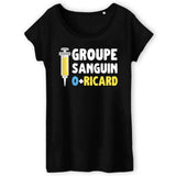 T-Shirt Femme Groupe sanguin O + Ricard 