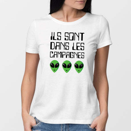 T-Shirt Femme Ils sont dans les campagnes Blanc