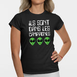 T-Shirt Femme Ils sont dans les campagnes Noir