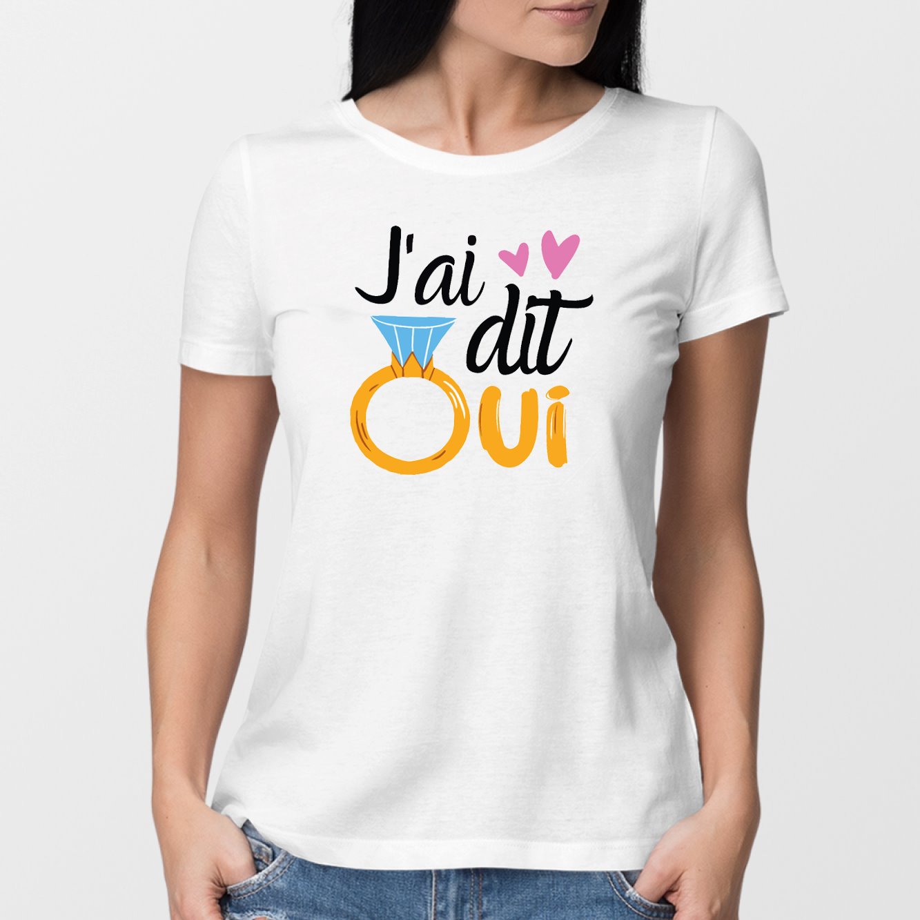 T-Shirt Femme J'ai dit oui Blanc