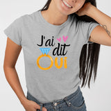 T-Shirt Femme J'ai dit oui Gris