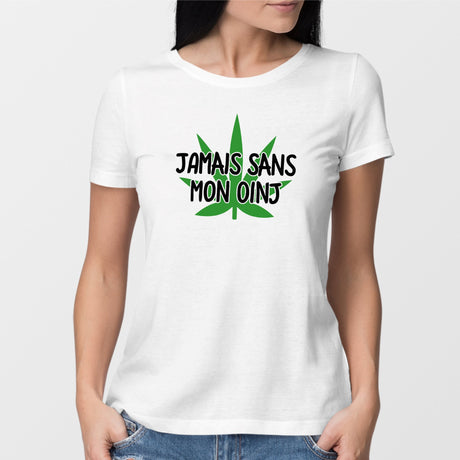 T-Shirt Femme Jamais sans mon oinj Blanc