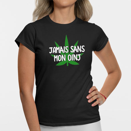 T-Shirt Femme Jamais sans mon oinj Noir