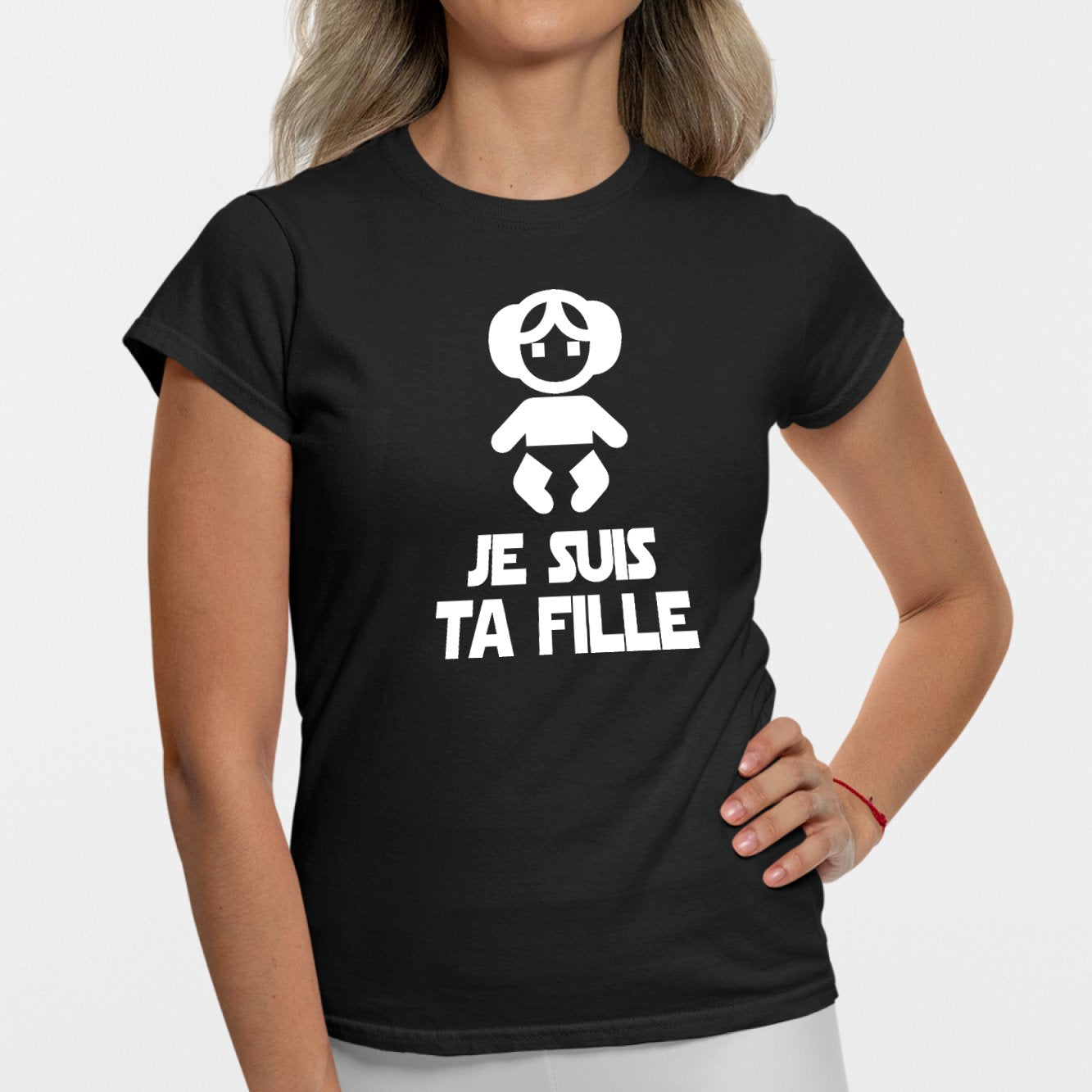 T-Shirt Femme Je suis ta fille Noir