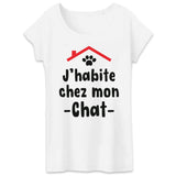 T-Shirt Femme J'habite chez mon chat 