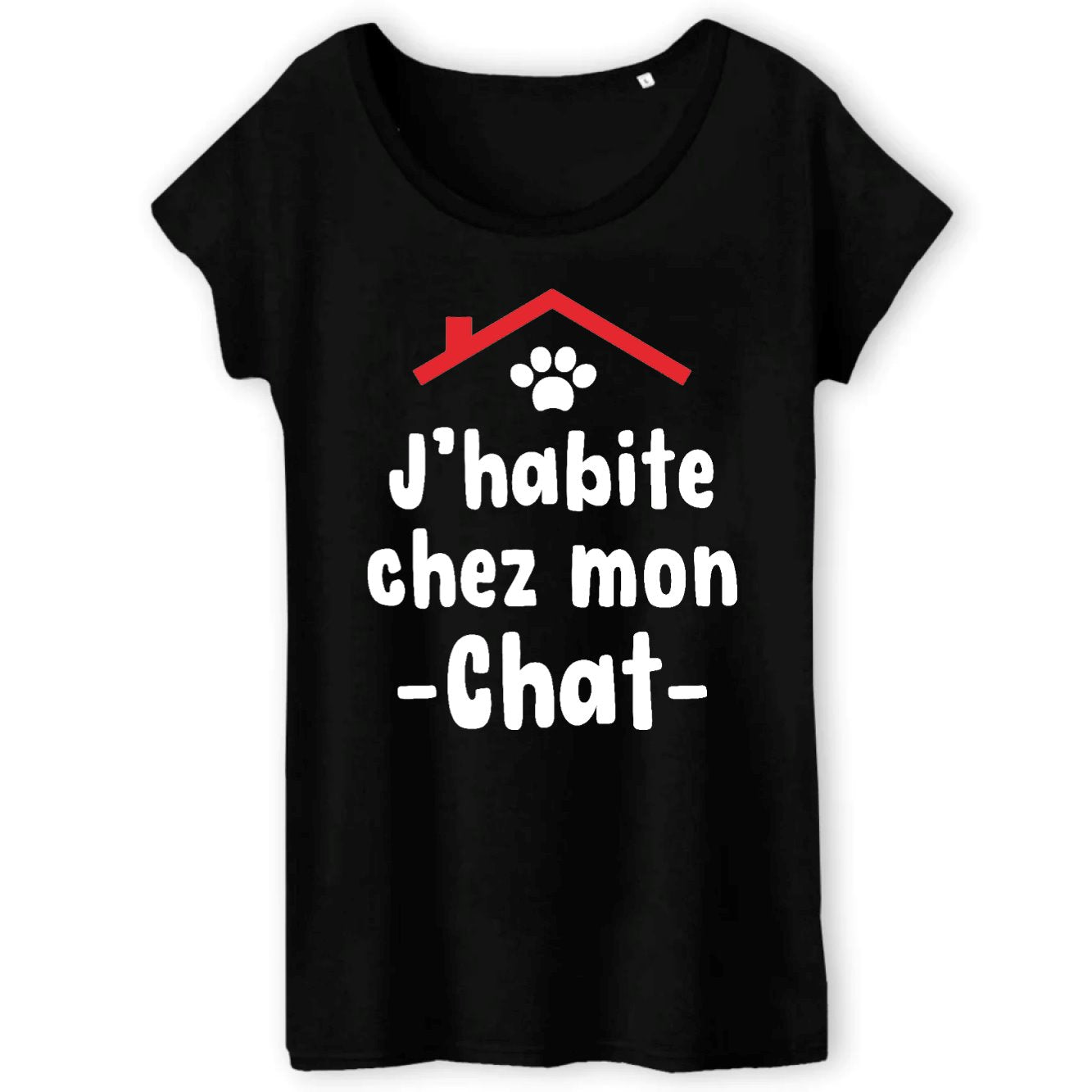 T-Shirt Femme J'habite chez mon chat 