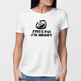 T-Shirt Femme J'peux pas j'ai airsoft Blanc