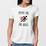 T-Shirt Femme J'peux pas j'ai athlé Blanc