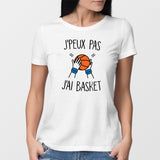 T-Shirt Femme J'peux pas j'ai basket Blanc