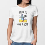 T-Shirt Femme J'peux pas j'ai char à voile Blanc