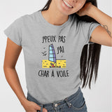 T-Shirt Femme J'peux pas j'ai char à voile Gris