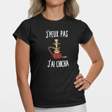 T-Shirt Femme J'peux pas j'ai chicha Noir